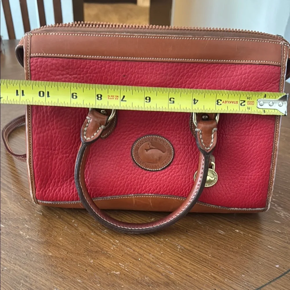 Vintage 90s Dooney & Bourke All Weather Leather Red  Satchel w/ Shoulder Strap - Picture 12 of 16